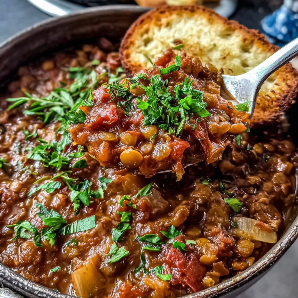 Marokkanisch gewürzter Linseneintopf
