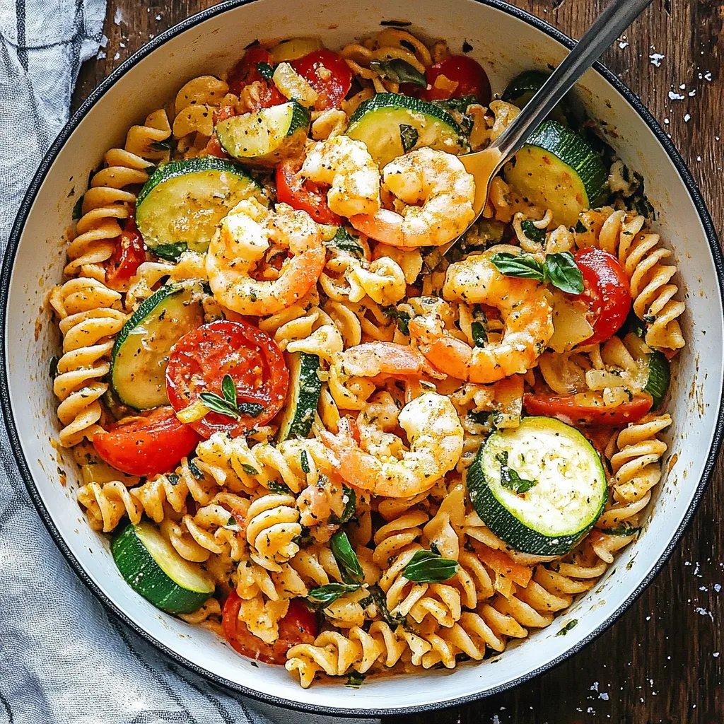 Pasta med tomat, zucchini och räkor: Ett fantastiskt ultimativt recept