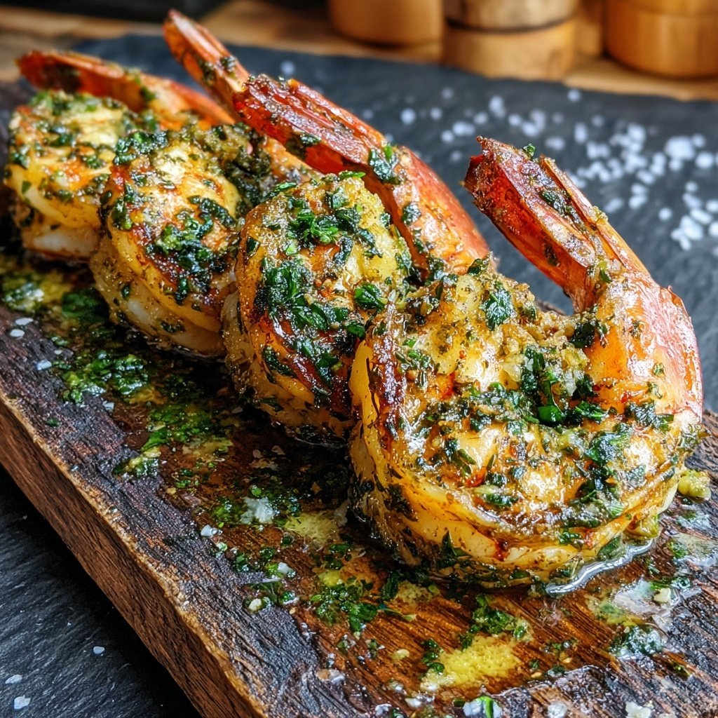 Gebackene Garnelen Scampi Knoblauchbutter