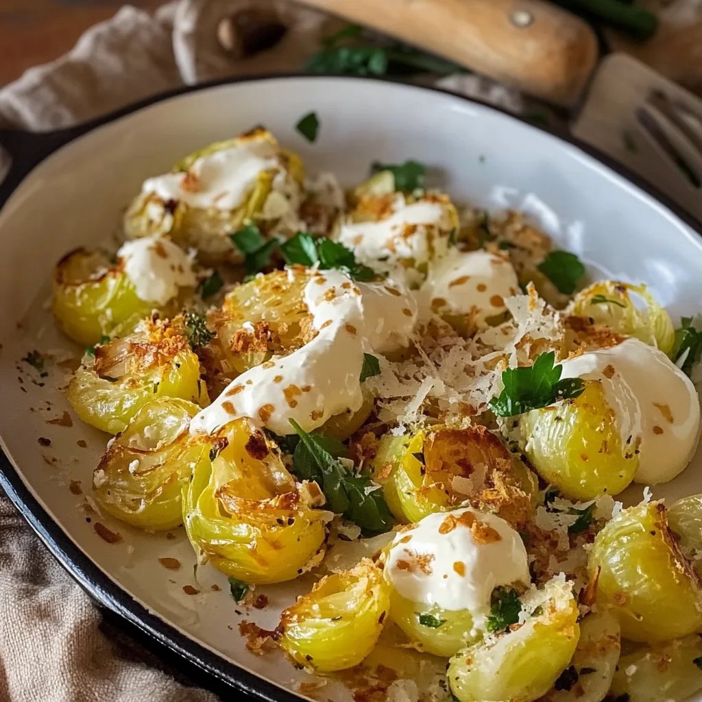 Rosenkohl aus dem Ofen mit Zitrone, Knoblauch & Parmesan