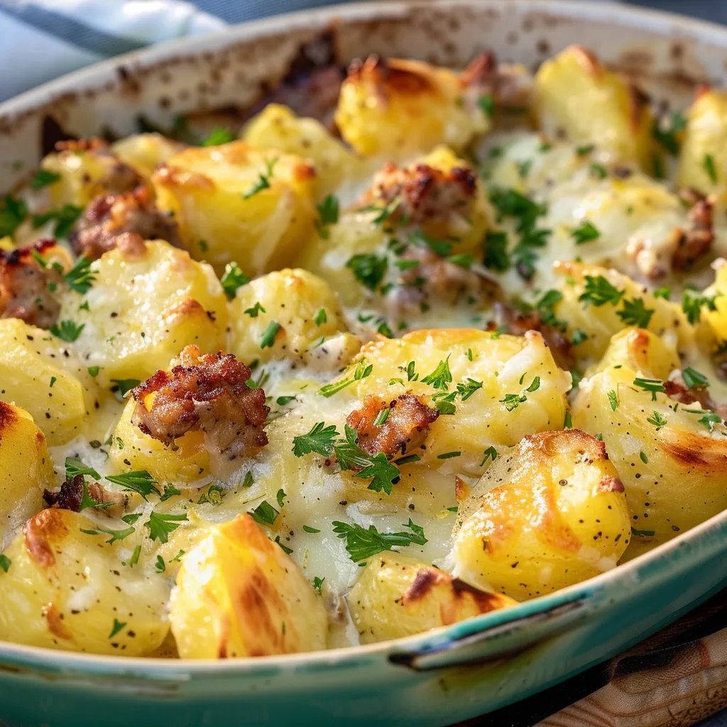 Auflauf mit Kartoffeln, Kohlrabi und Hackfleisch