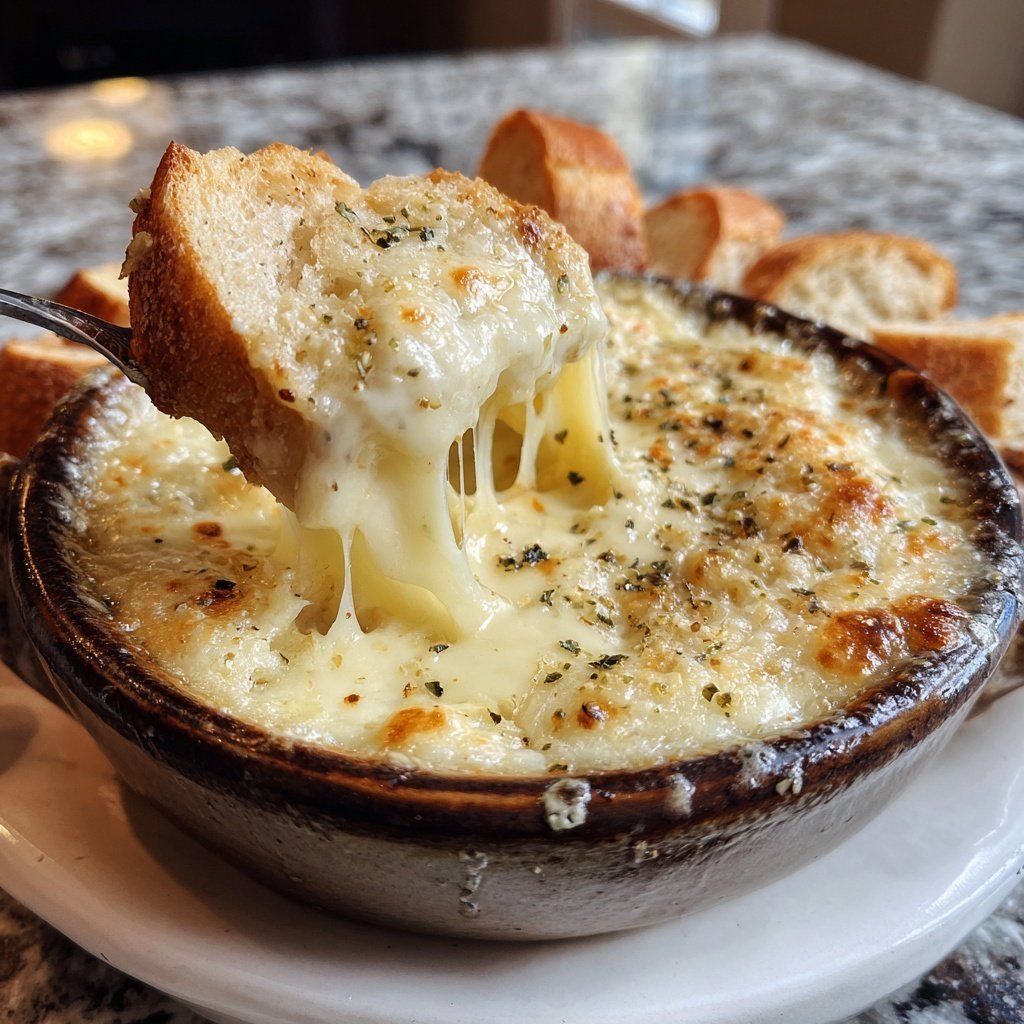 Einfaches Knoblauch Käse Fondue