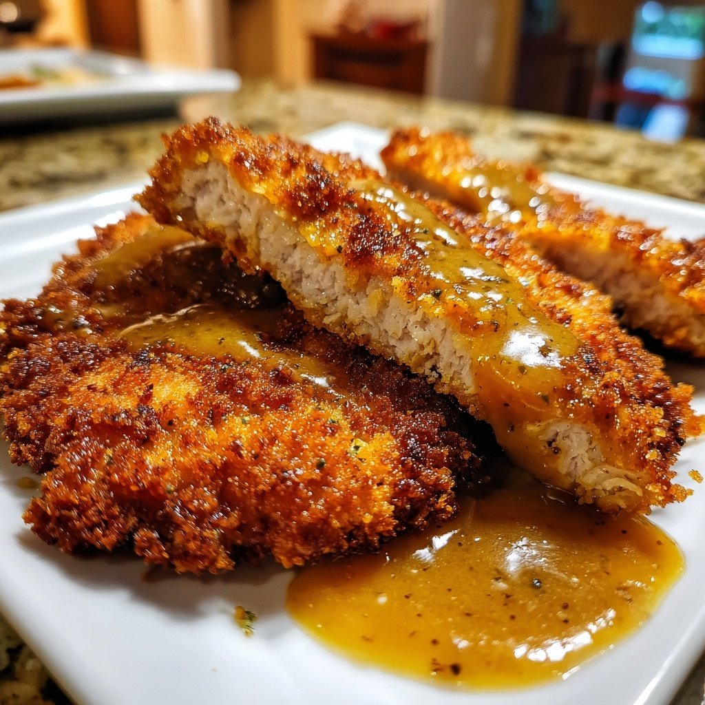 Schweineschnitzel mit Dijonsenfsoße