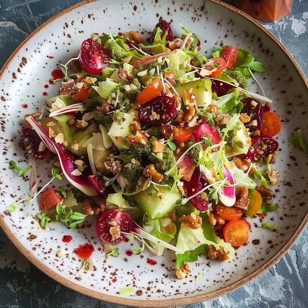 Rosenkohlsalat mit gehobelten Rosenkohlblättern