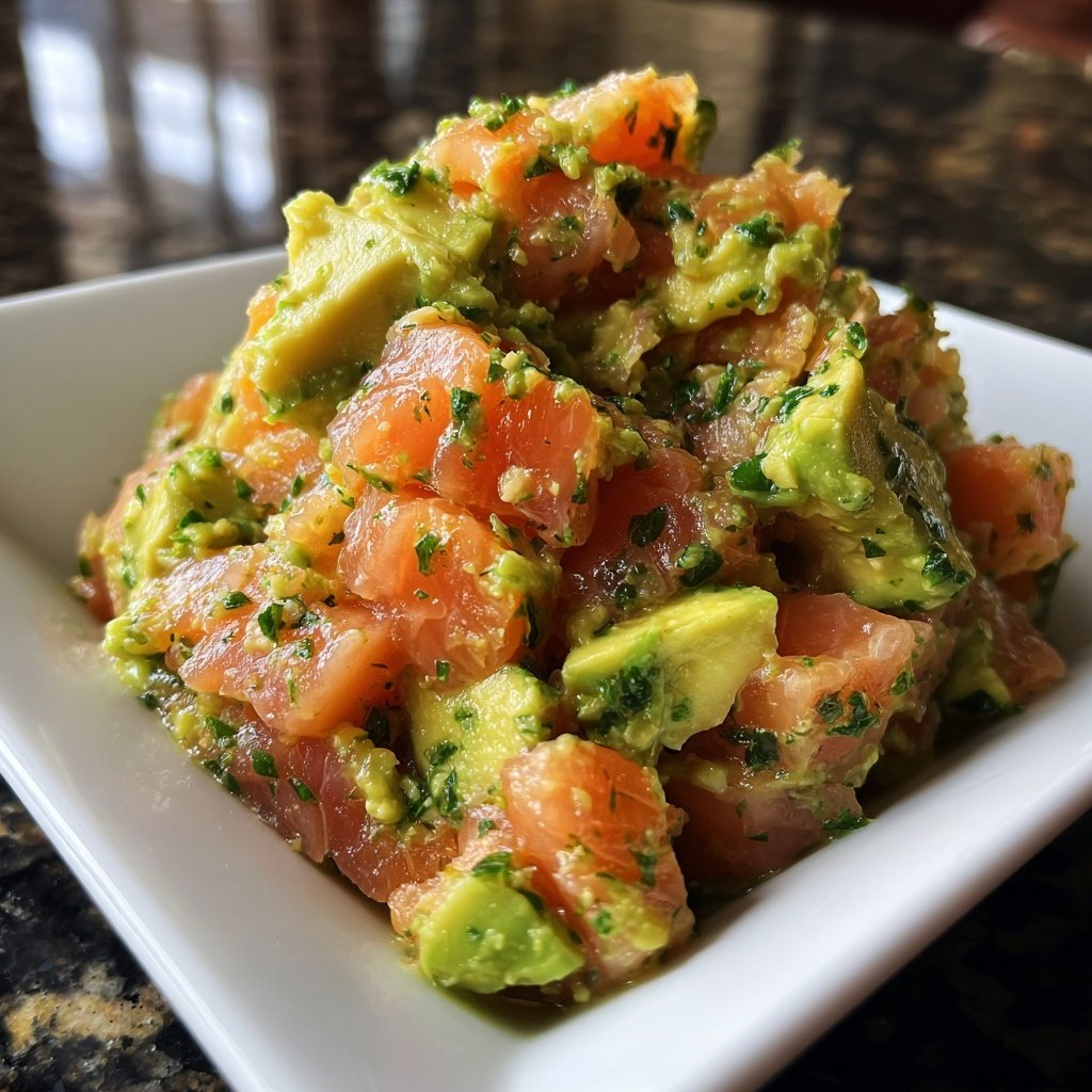 Lachs-Tatar mit Avocado und Limette