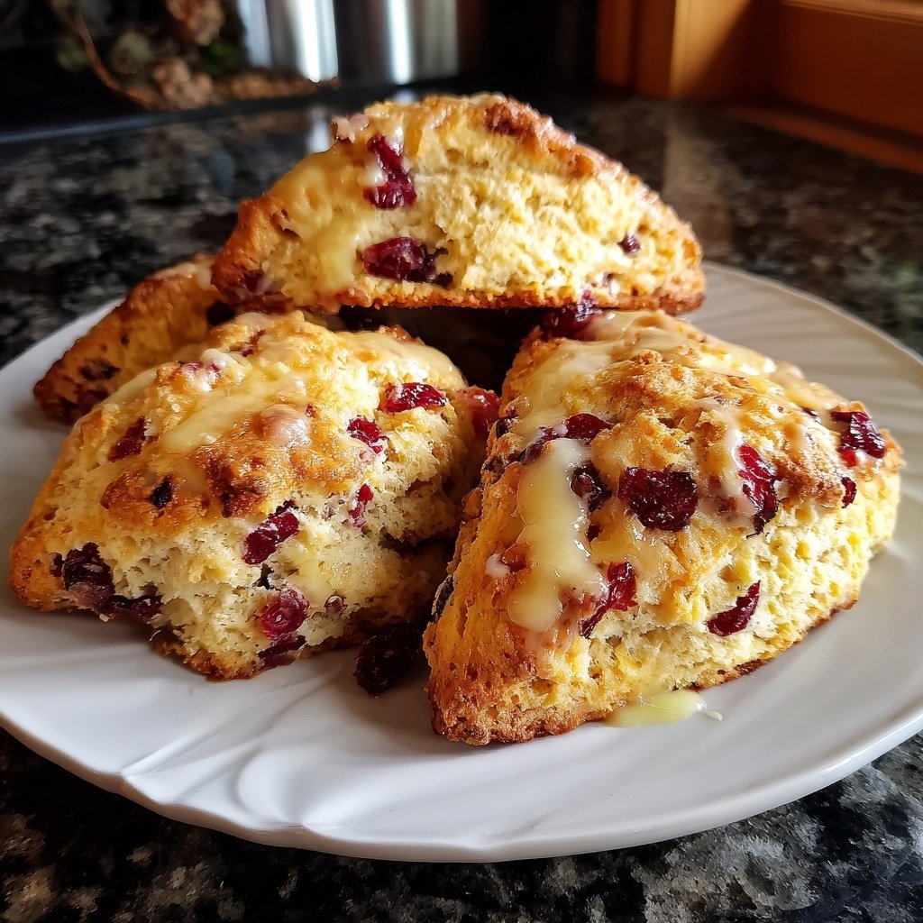 Cranberry Orange Scones mit Orangebutter