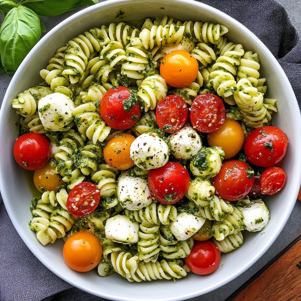 Pesto-pastasallad med tomater och mozzarella: Ett underbart ultimat recept