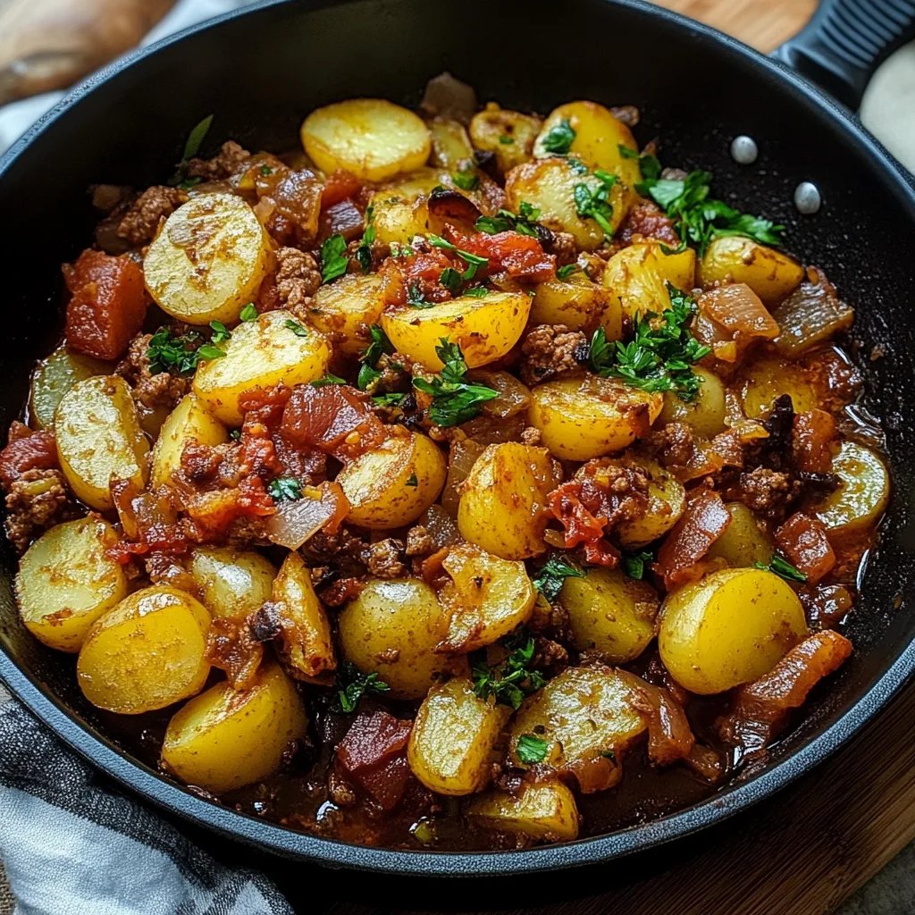 Würzige Kartoffel-Rosenkohl-Pfanne