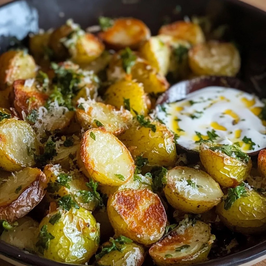 Rosenkohl aus dem Ofen mit Zitrone, Knoblauch & Parmesan