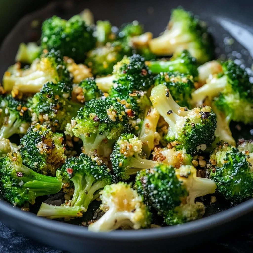 Bestes Airfryer Brokkoli mit Knoblauch und Zitrone