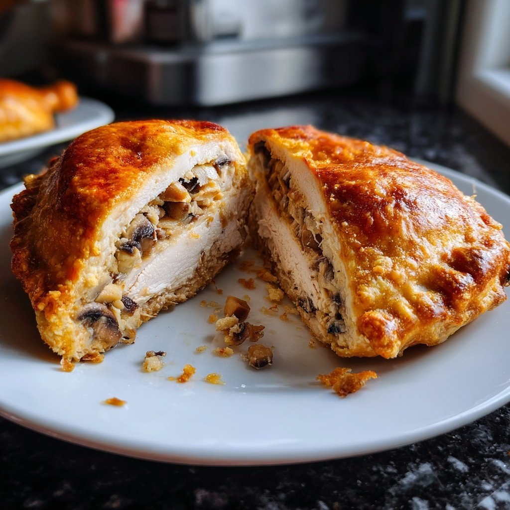 Hähnchen Gefüllt Mit Pilzen