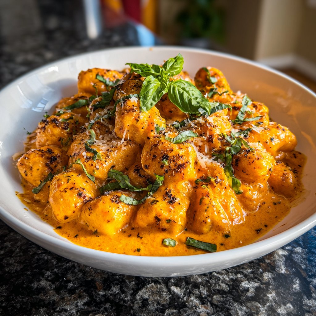 Vodka Sauce gebackenes Gnocchi cremig