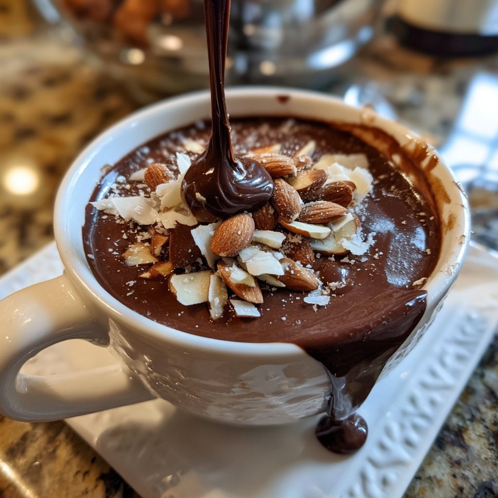 Almond Joy Schokoladen Fondue Genuss