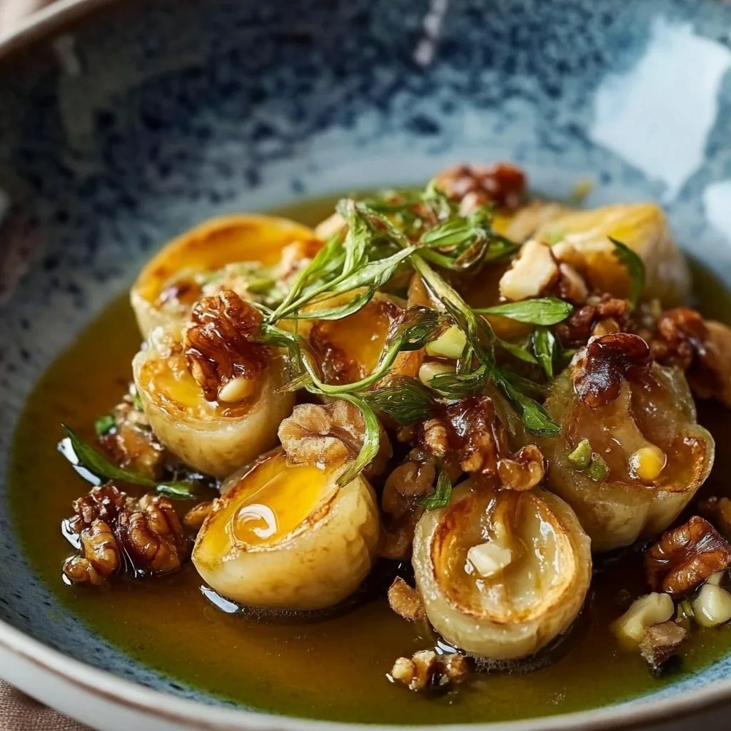 Gerösteter Rosenkohl mit Walnüssen und Honig