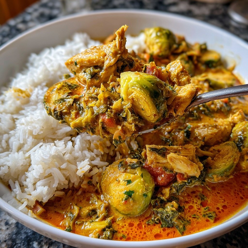 Rosenkohl Curry mit Huhn