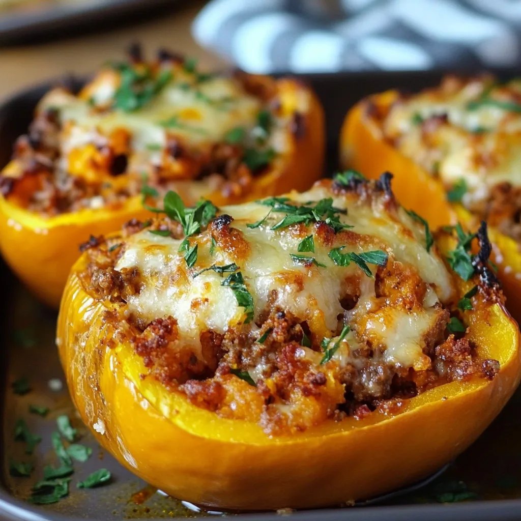 Butternut gefüllt mit Hack