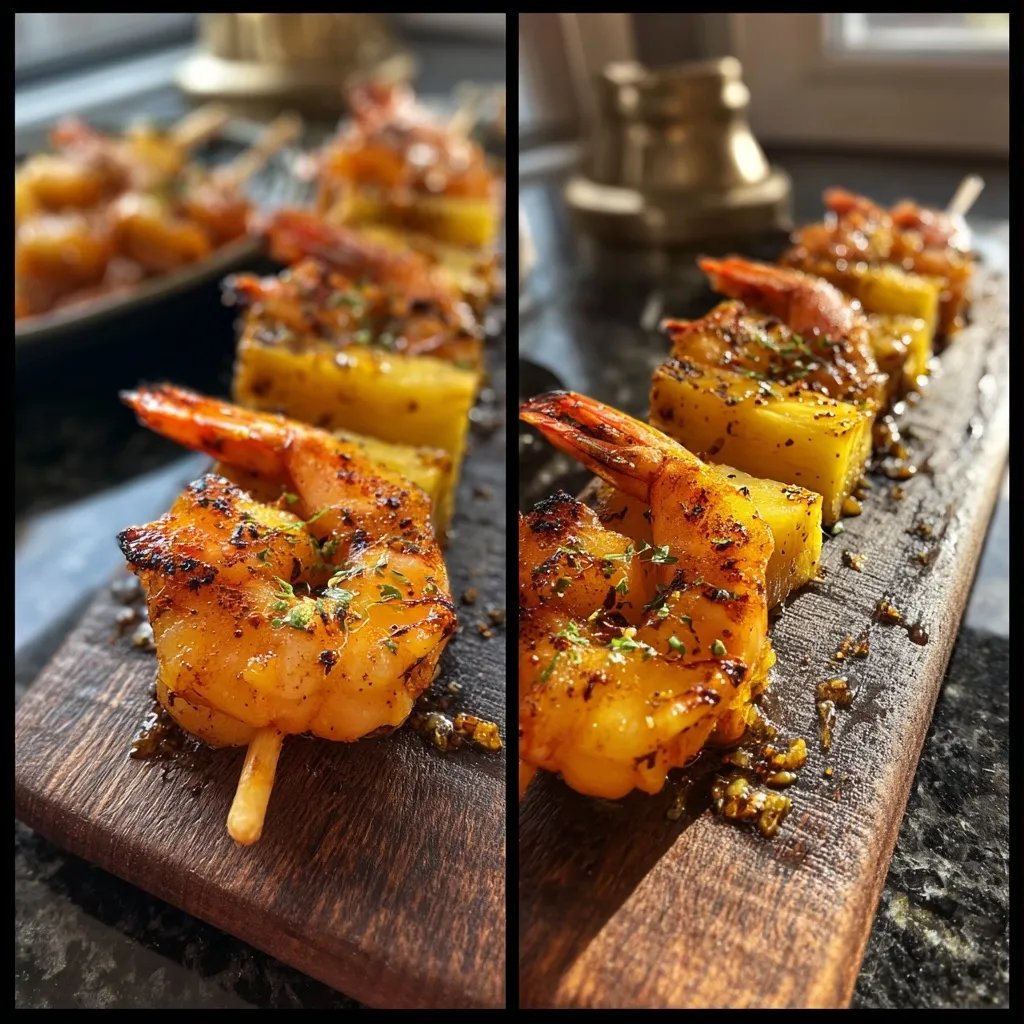 Ananas-Garnelen-Spieße