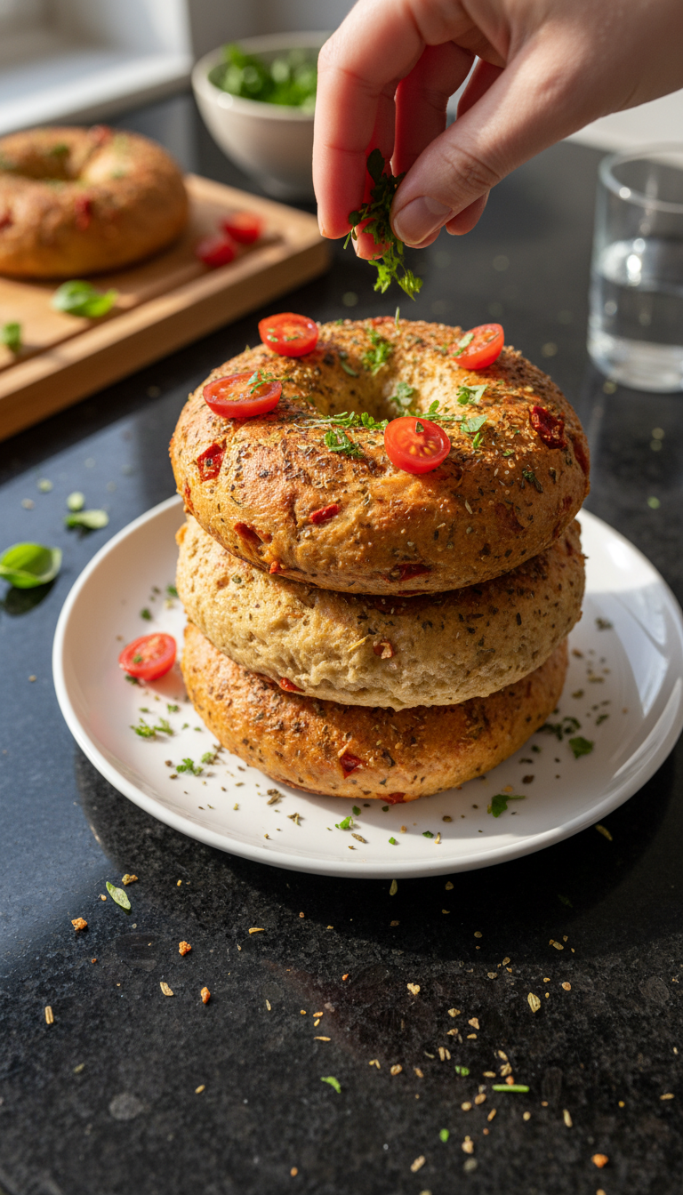 Tomaten Kräuter Protein Bagels​