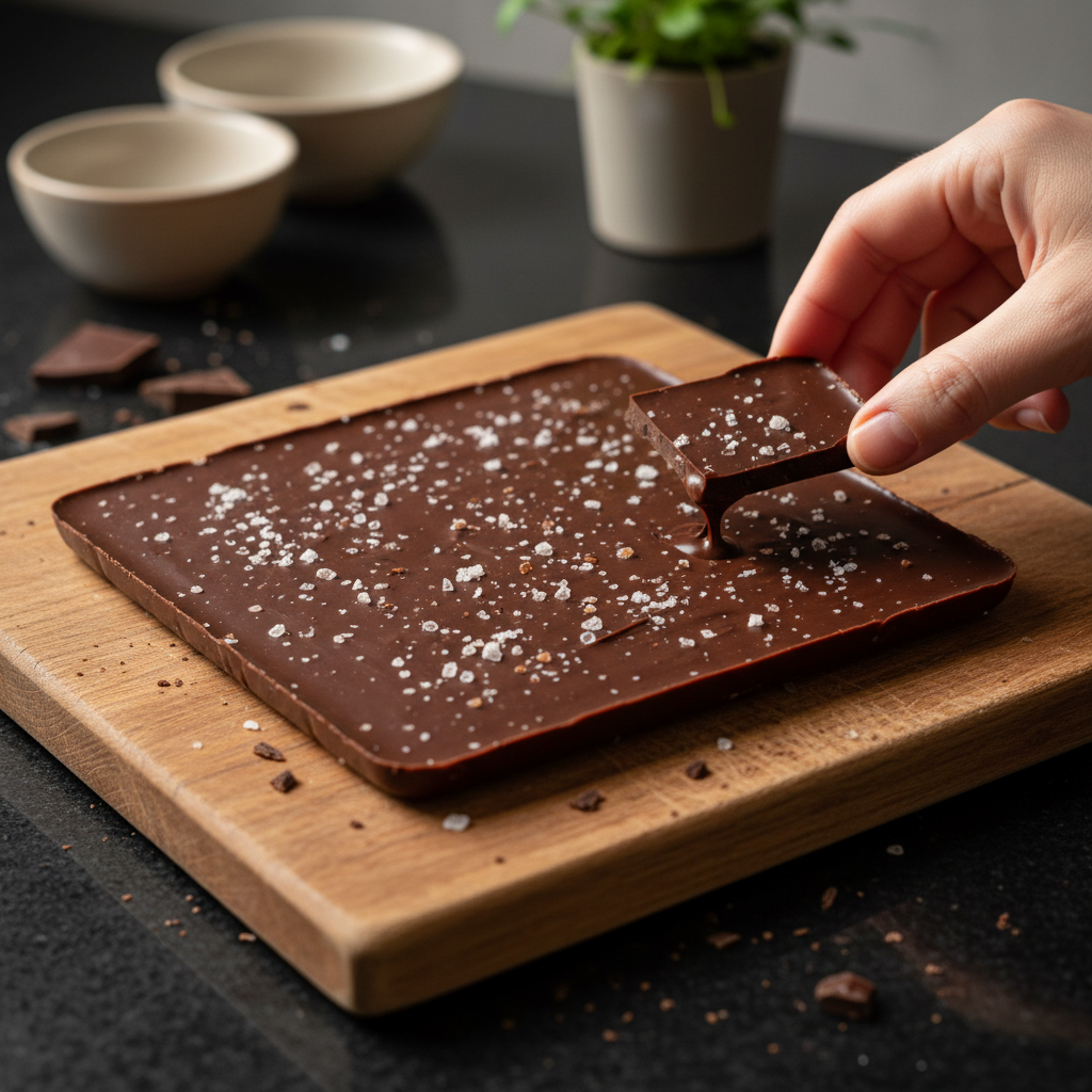 Verführerische Zartbitter Schokoladen Tafel