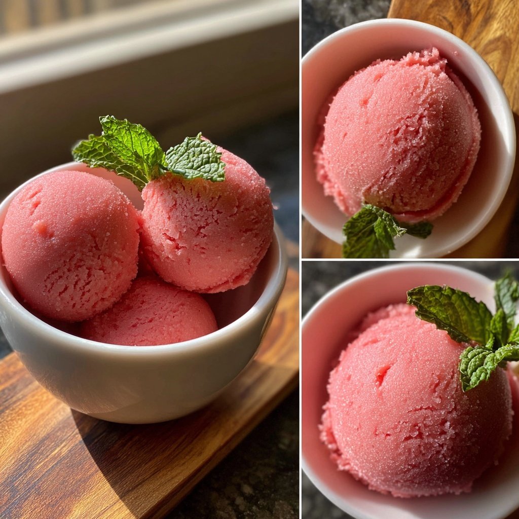 Erdbeer-Minze-Sorbet-Überraschung