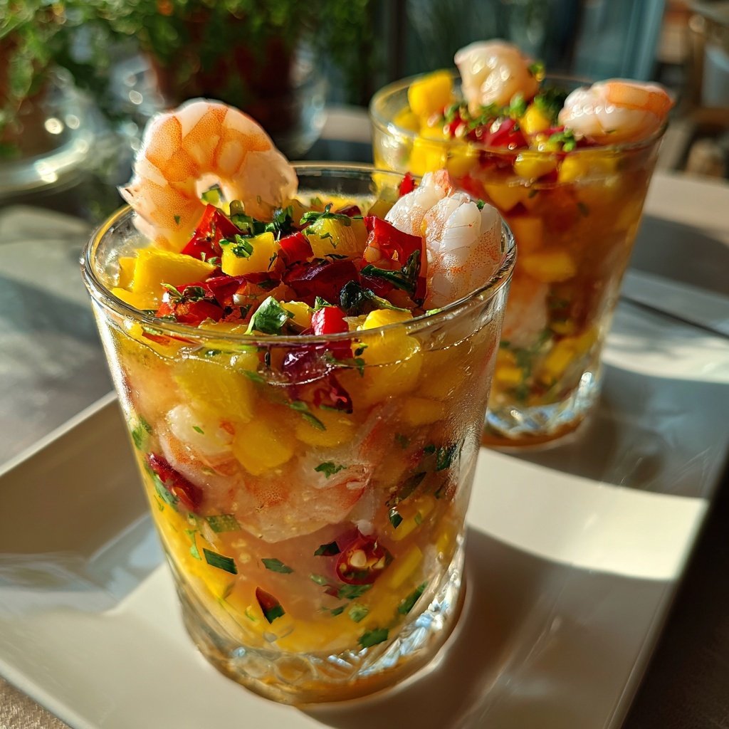 Garnelencocktail mit Mango und Chili