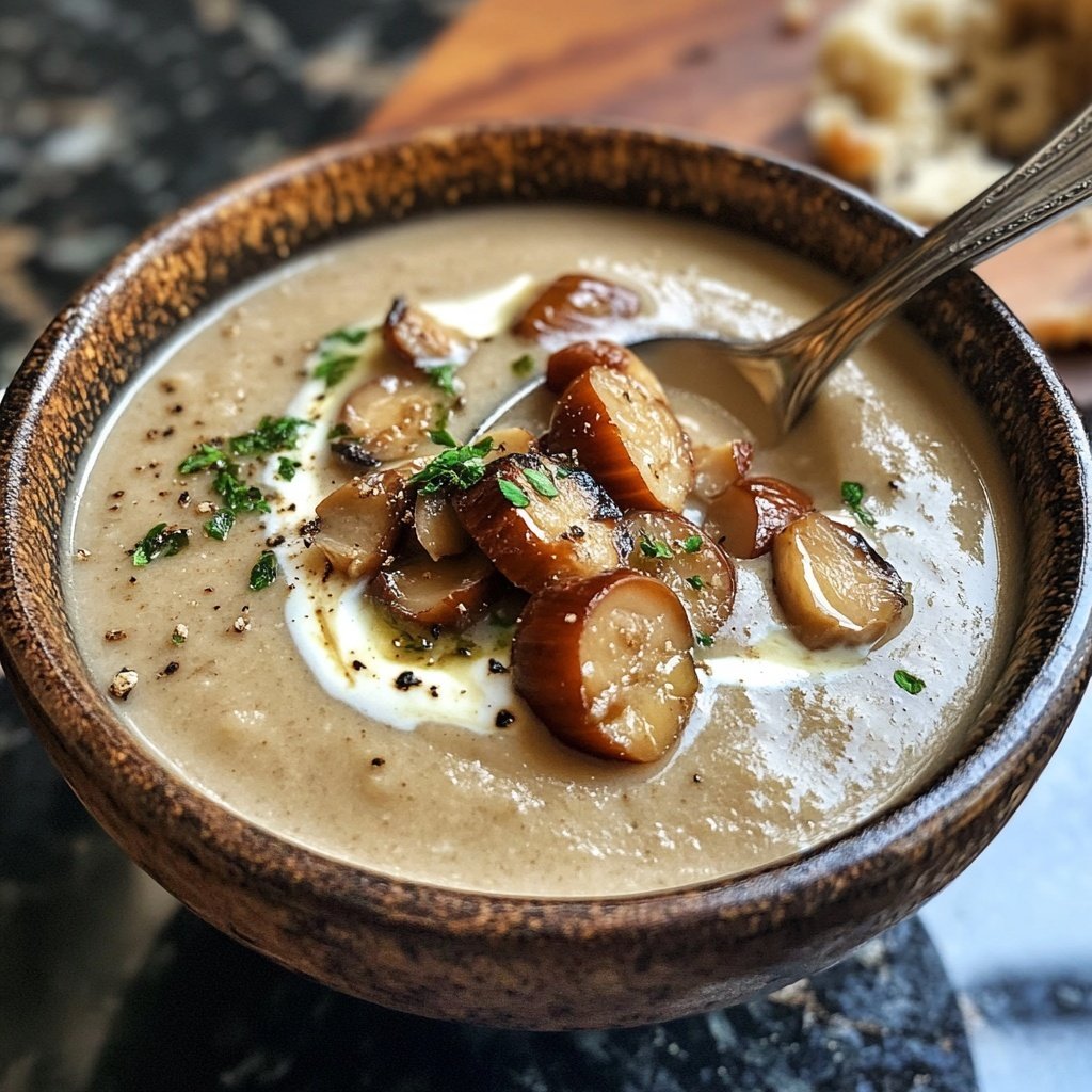 Maronensuppe mit Sahne
