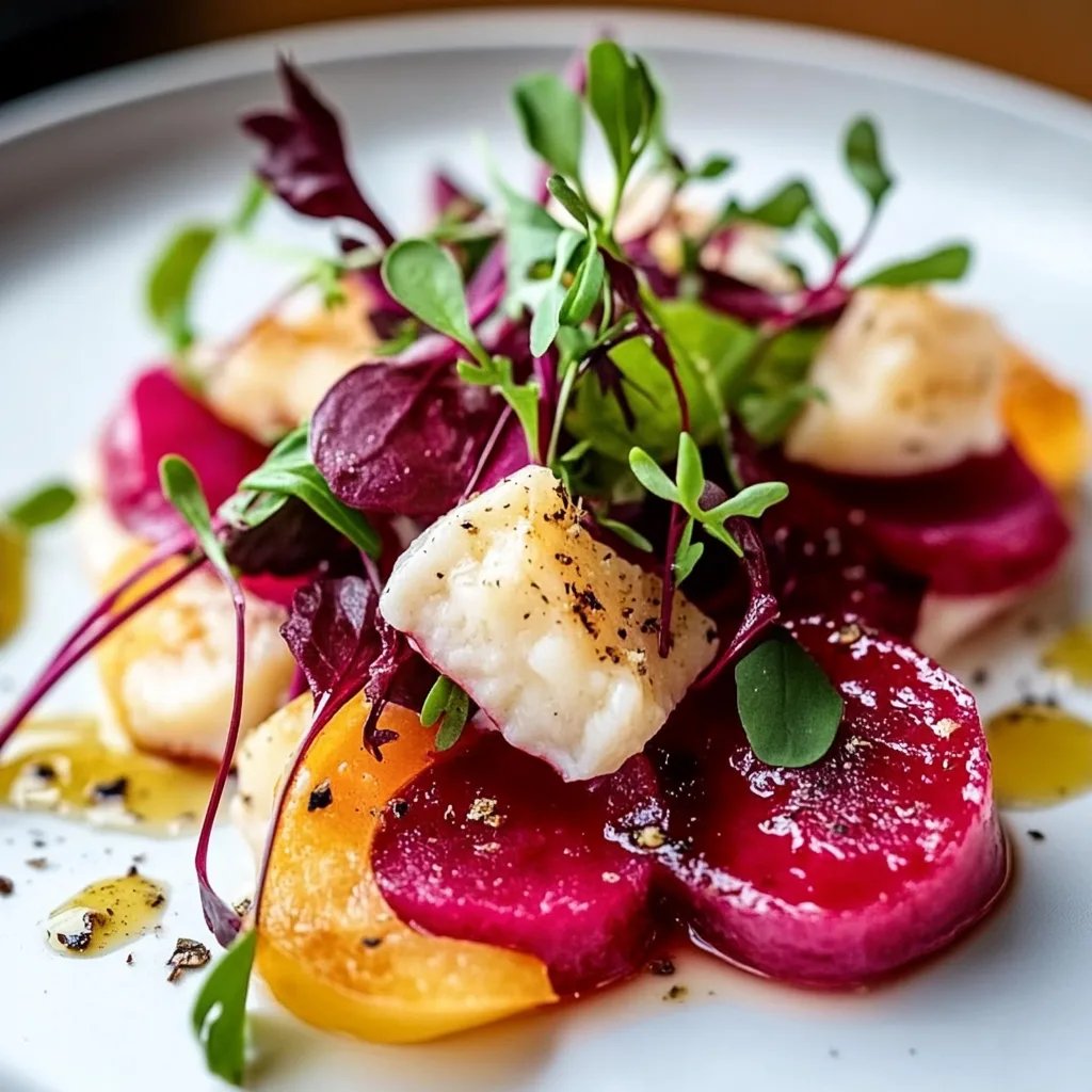 Rote Bete-Carpaccio mit gratiniertem Ziegenkäse