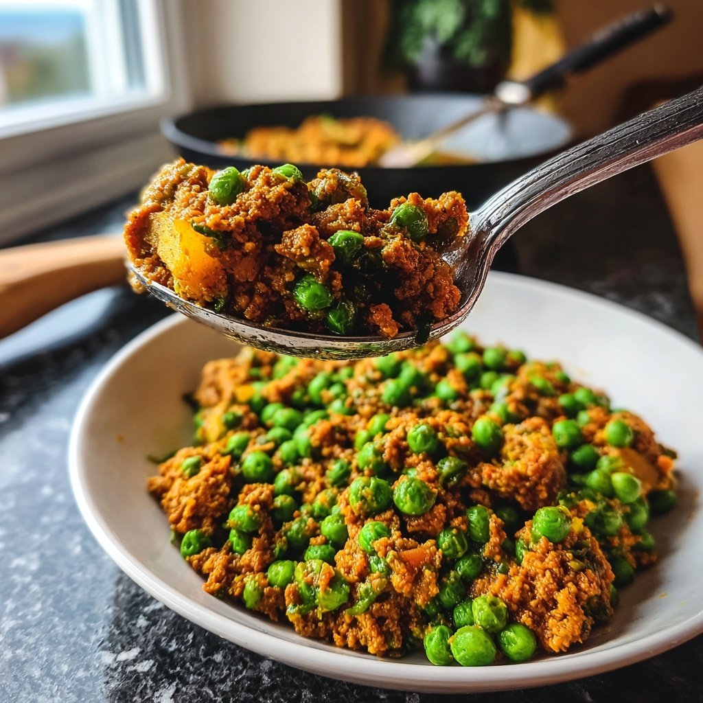 Lamm Keema Kartoffeln Erbsen Scharf