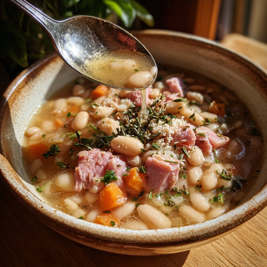 Schinken-Bohnen-Suppe mit Herbes de Provence