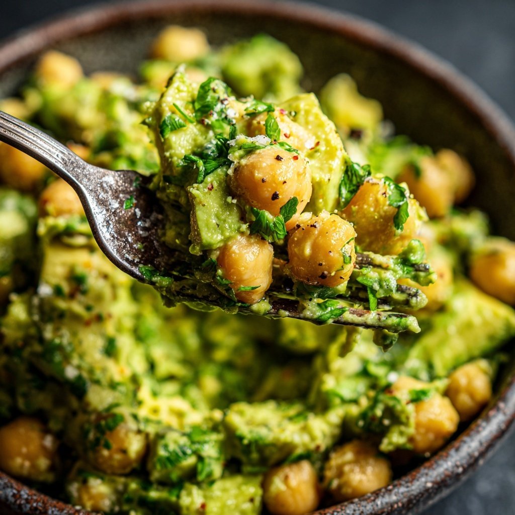 Cremiger Avocado Kichererbsen Salat