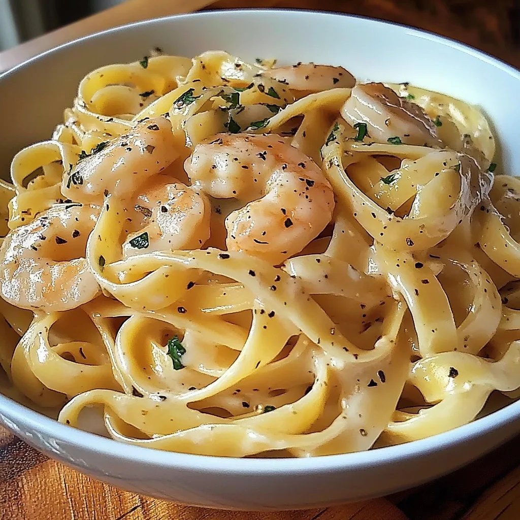 Krämig Räk Fettuccine Pasta: Ett fantastiskt ultimat recept