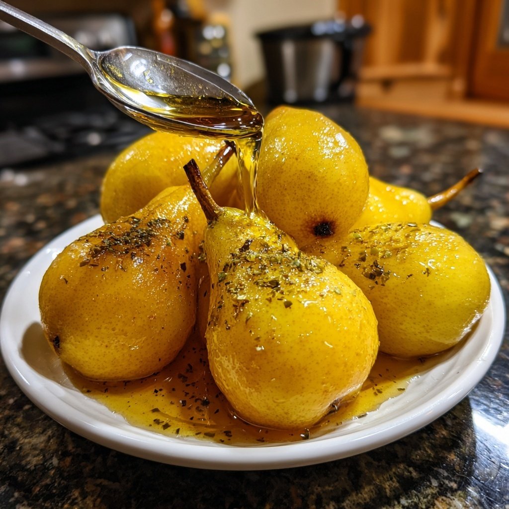 Gewürzte Zitrus-Gekochte Birnen