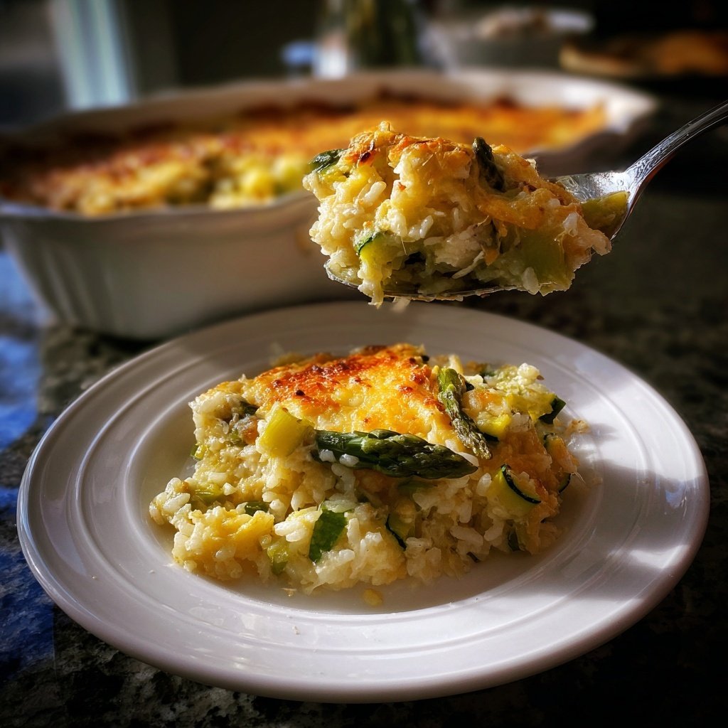 Frühlingsgemüse-Reis-Auflauf