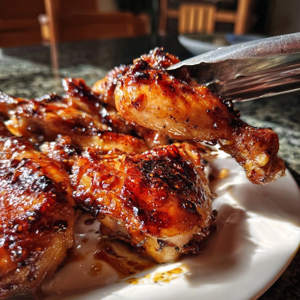 Balsamico Glasierte Hähnchen Schenkel