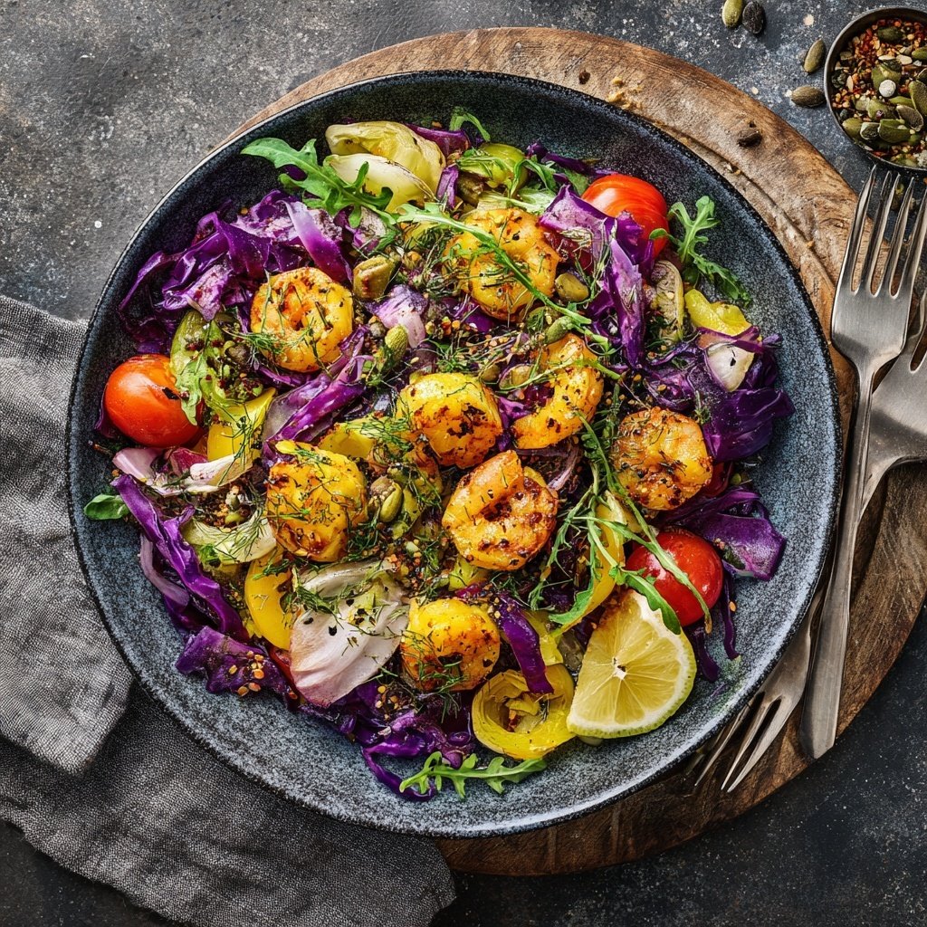 Knoblauch Limette Garnelen Salat