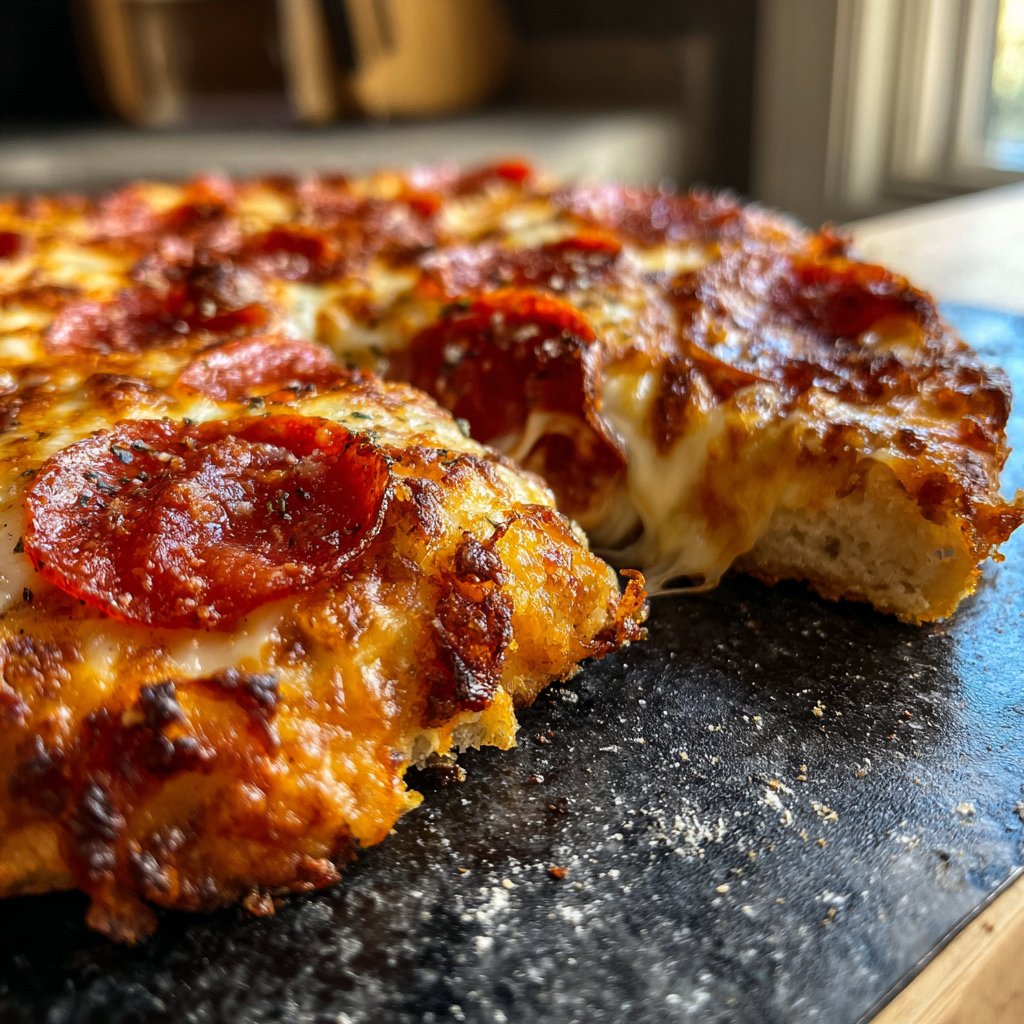 Blech Pizza Peperoni hausgemacht