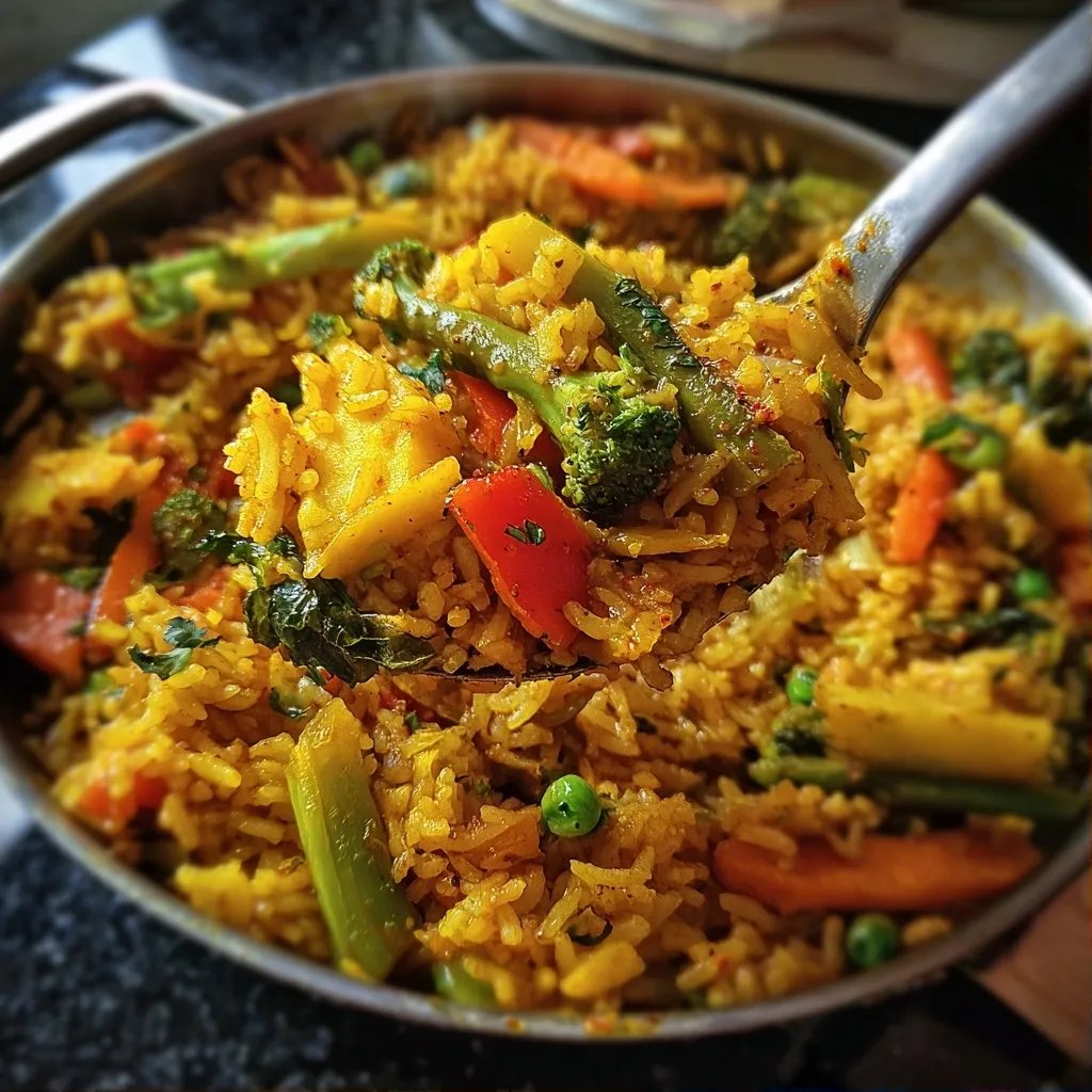 Gemüse Reis mit Curry