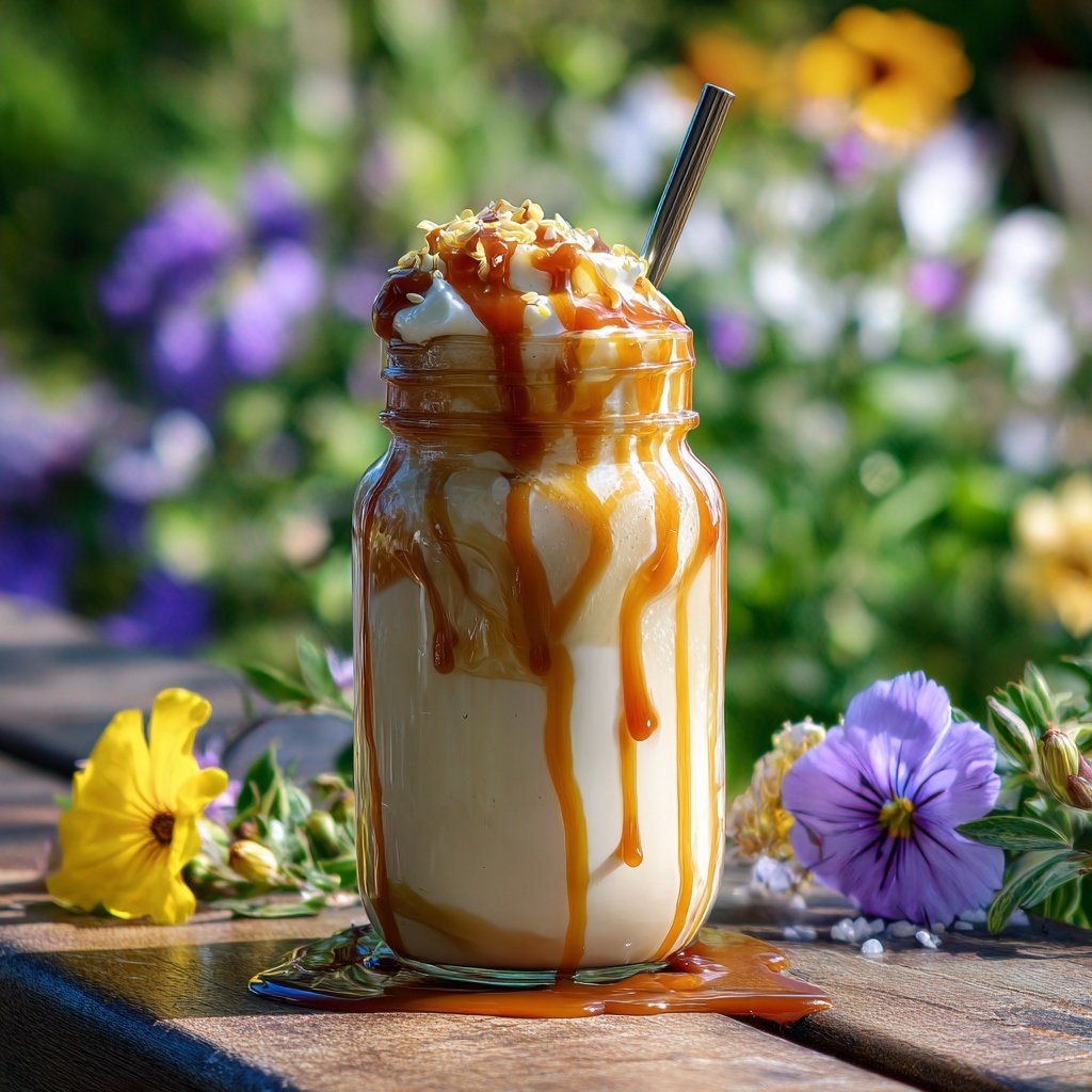 Vanille und Karamell Milchshake