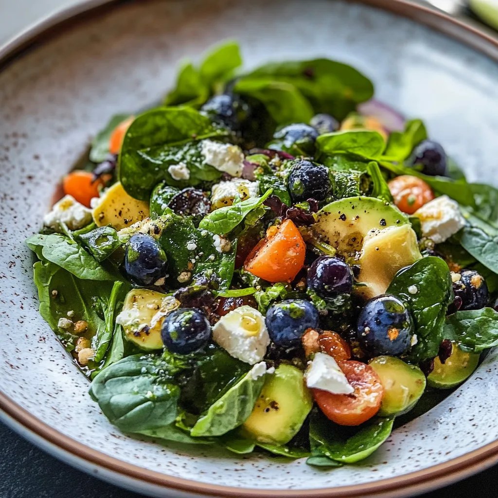 Einfacher Spinat-Blaubeer-Salat